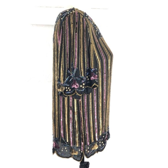 Vintage Justine Todd Beaded Scallop Edge Top Sz M - Picture 4 of 8